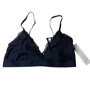 Colsie Black V neck lace bralette Bra Size Small Brand New NWT
